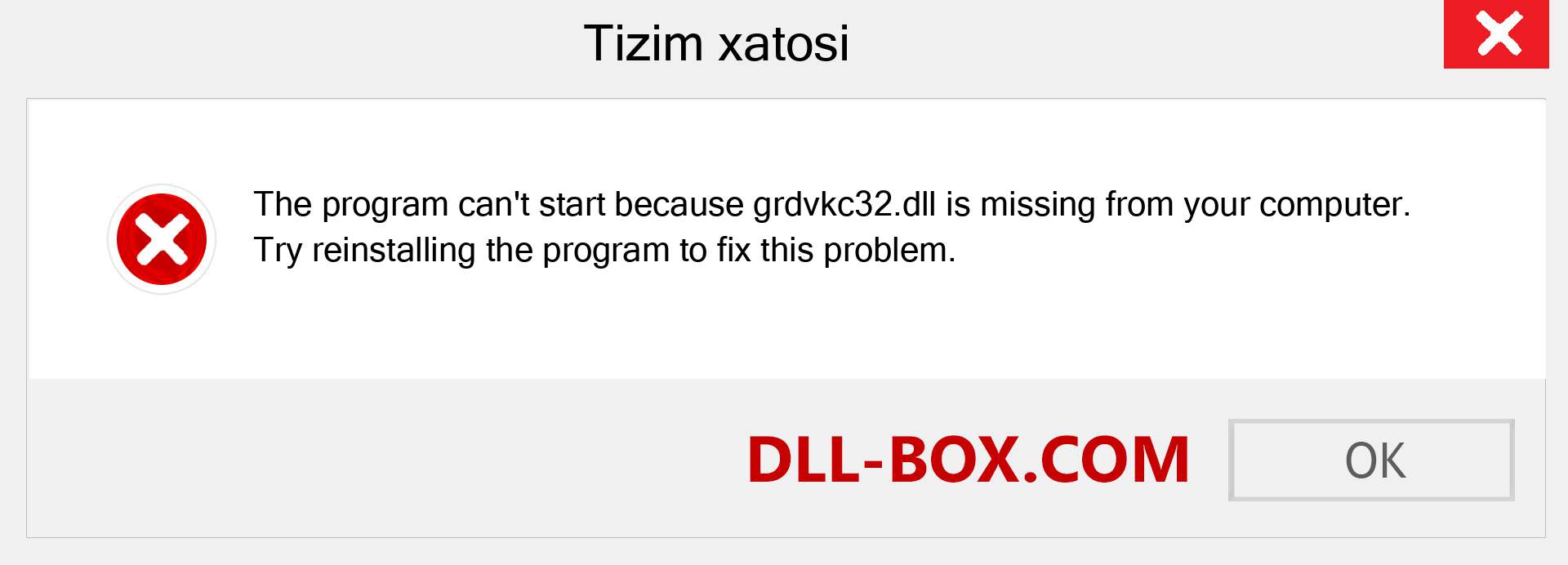 grdvkc32.dll fayli yo'qolganmi?. Windows 7, 8, 10 uchun yuklab olish - Windowsda grdvkc32 dll etishmayotgan xatoni tuzating, rasmlar, rasmlar